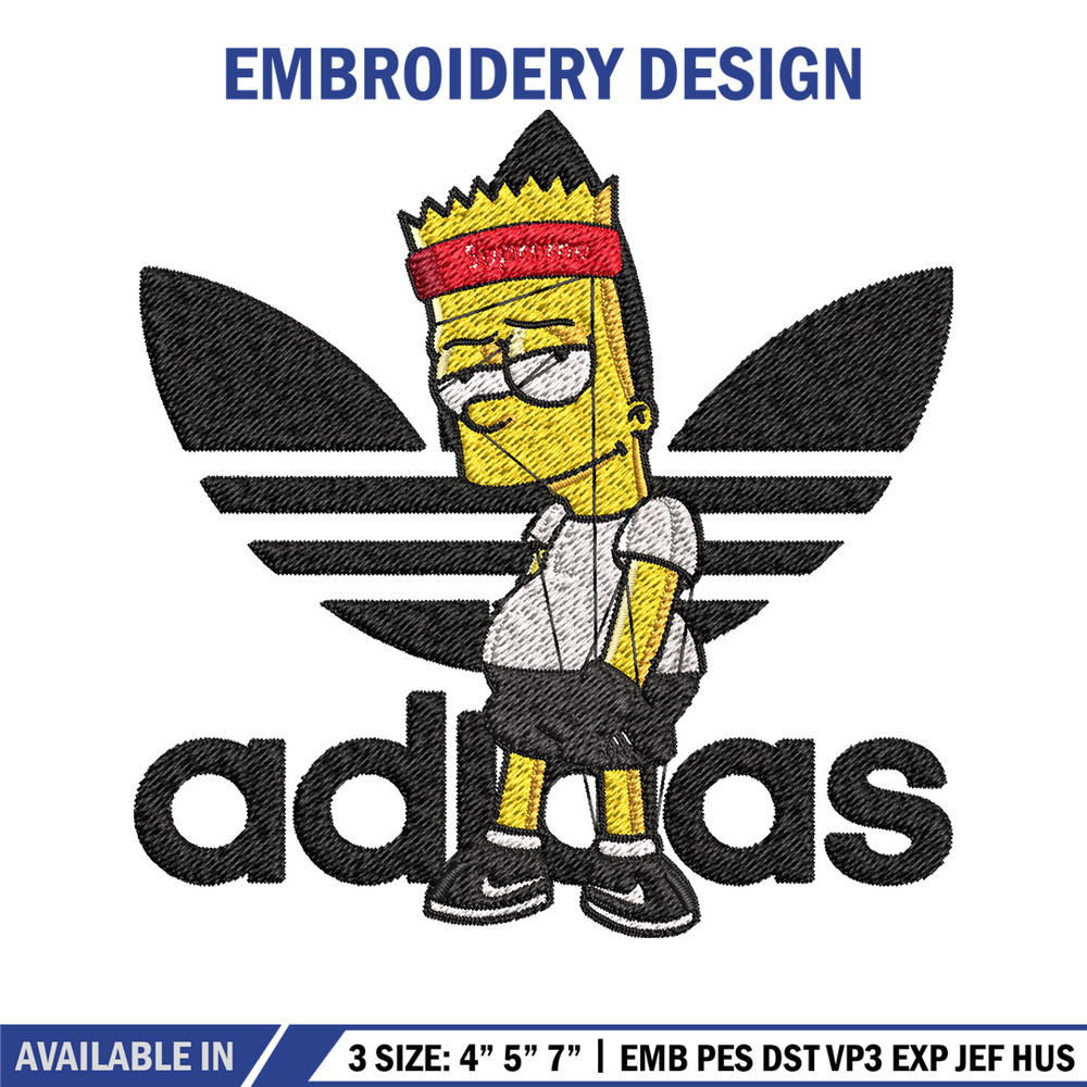 Bart adidas Embroidery Design, Adidas Embroidery, Embroidery File, Brand Embroidery, Logo shirt, Digital download.jpg