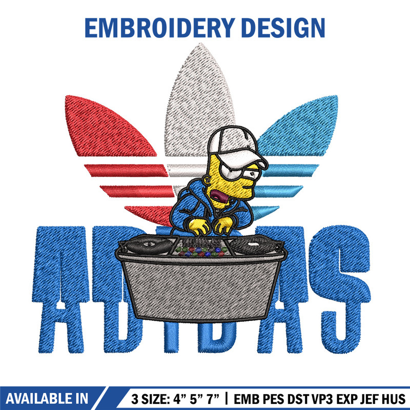 Bart dj adidas Embroidery Design, Adidas Embroidery, Brand Embroidery, Embroidery File, Logo shirt, Digital download 1.jpg