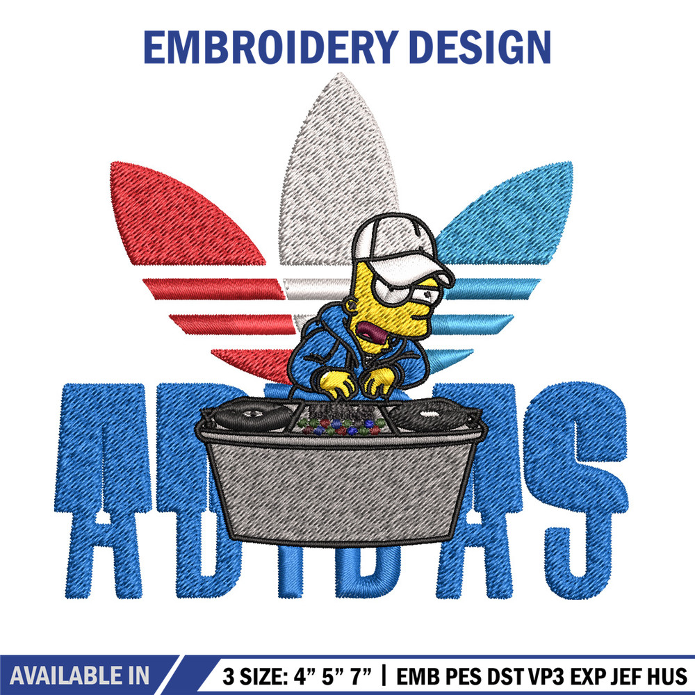 Bart dj adidas Embroidery Design, Adidas Embroidery, Brand Embroidery, Embroidery File, Logo shirt, Digital download.jpg