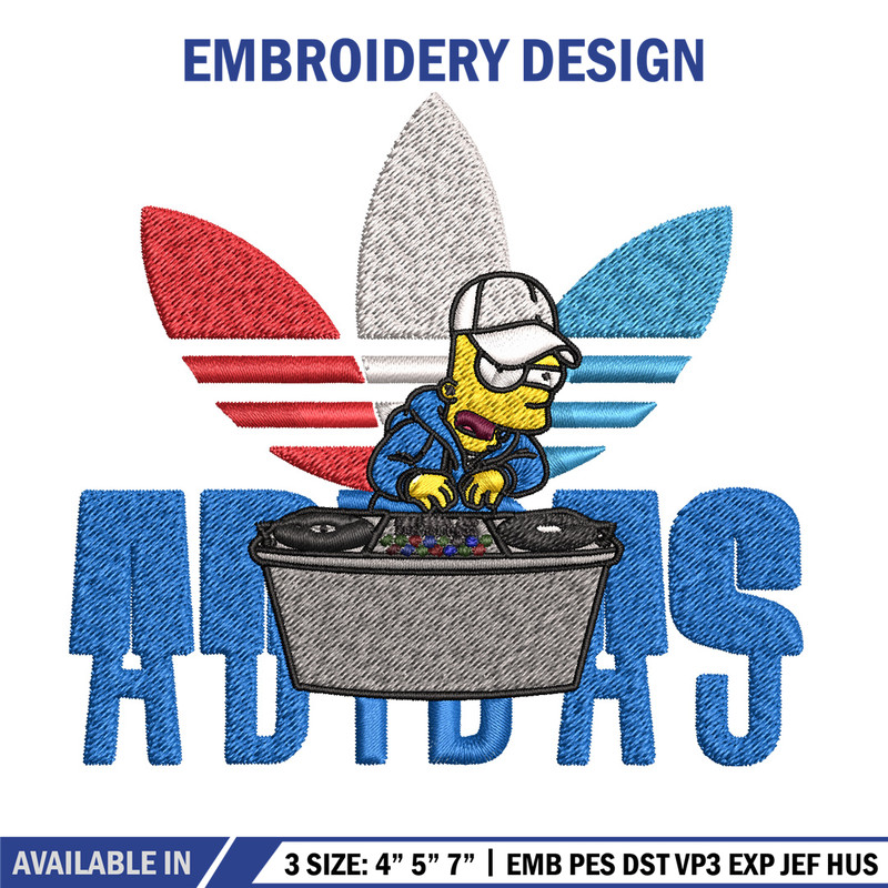 Bart dj adidas Embroidery Design, Adidas Embroidery, Brand Embroidery, Embroidery File, Logo shirt, Digital download.jpg