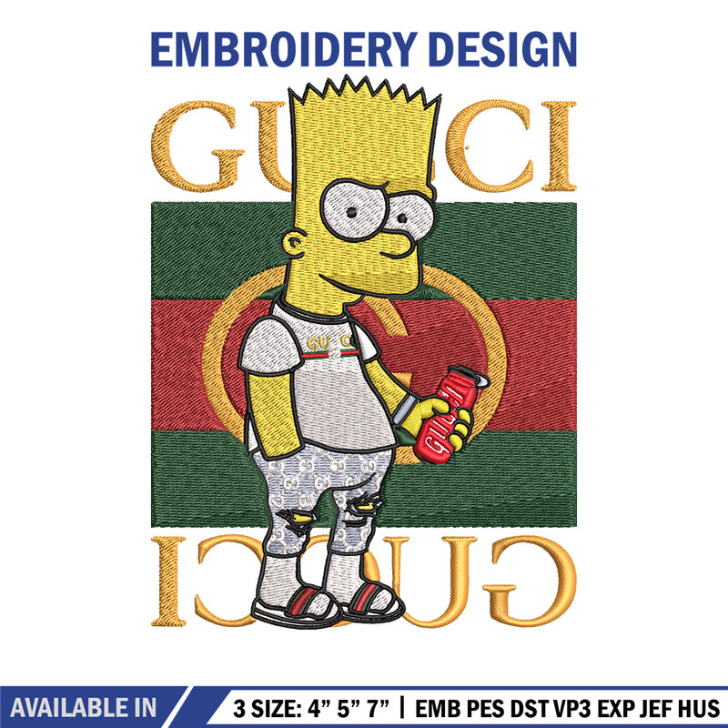 Bart gucci Embroidery Design, Gucci Embroidery, Embroidery File, Logo shirt, Sport Embroidery, Digital download.jpg