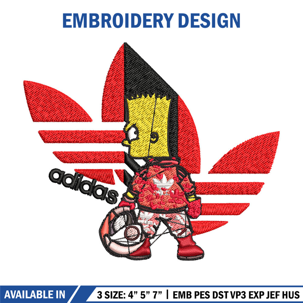 Bart racer adidas Embroidery Design, Adidas Embroidery, Brand Embroidery, Embroidery File, Logo shirt, Digital download 1.jpg