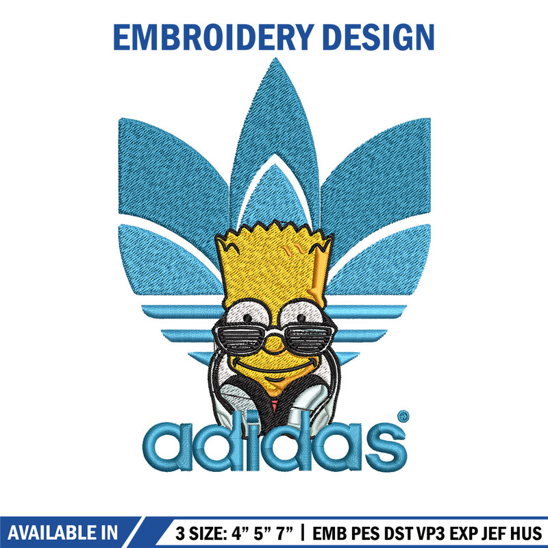 Bart simpson adidas Embroidery Design,Adidas Embroidery, Brand Embroidery, Embroidery File, Logo shirt, Digital download 1.jpg
