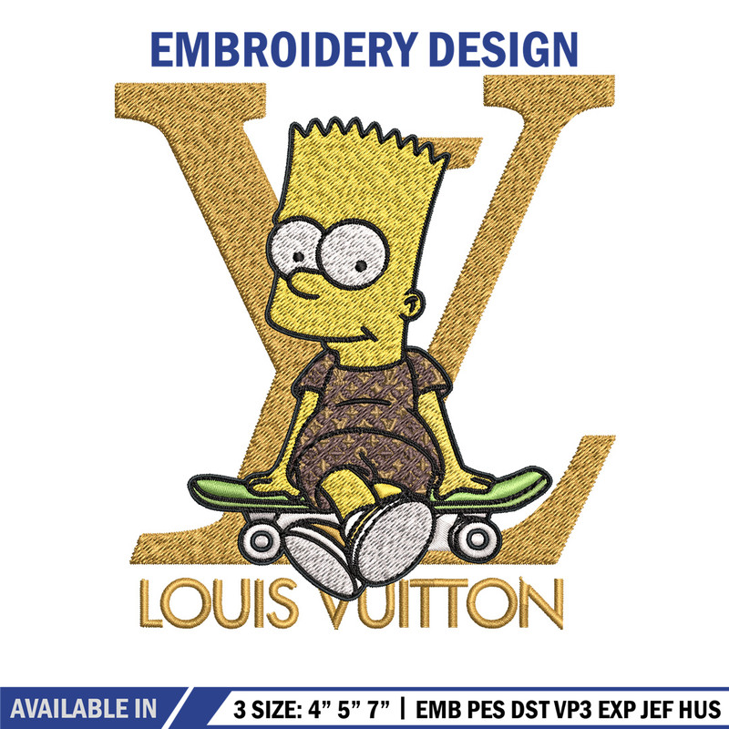 Bart simpson lv Embroidery Design, LV Embroidery, Embroidery File, Logo shirt, Sport Embroidery, Digital download.jpg