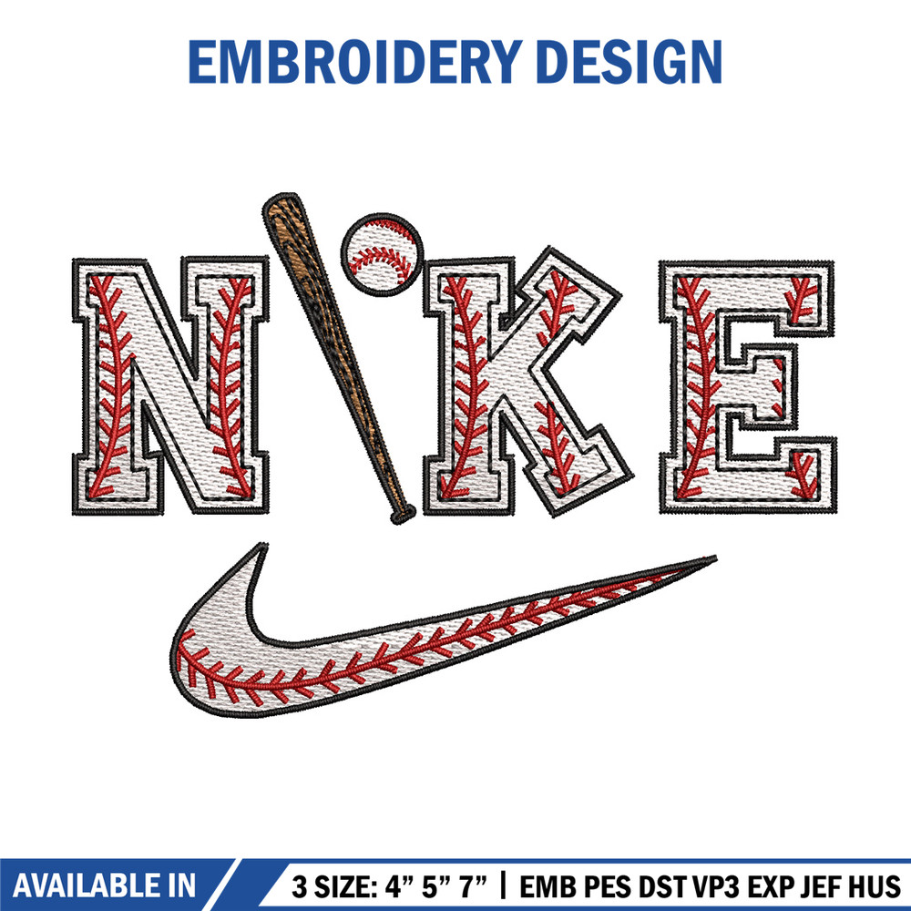 Baseball x nike embroidery design, Baseball embroidery, Nike design, Embroidery shirt, Embroidery file, Digital download 1.jpg
