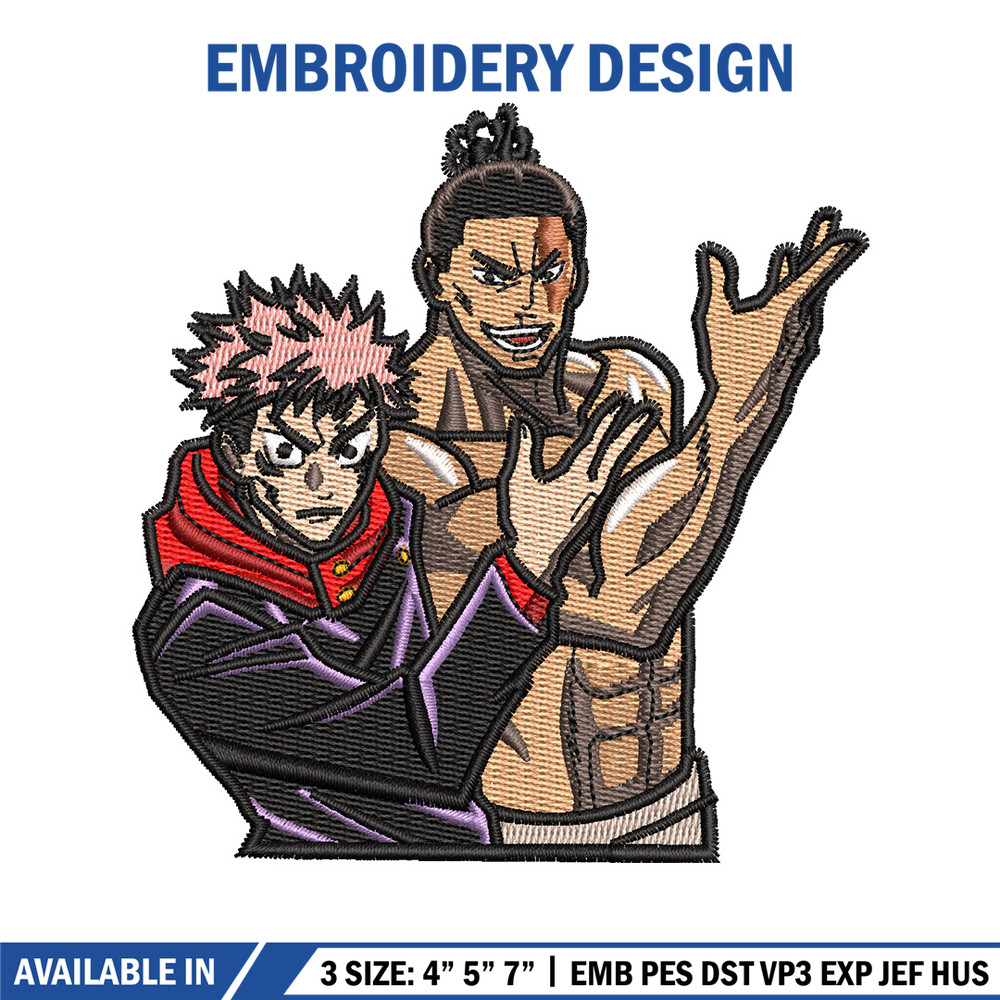 Best friends embroidery design, Jujutsu embroidery, Anime design, Embroidery shirt, Embroidery file, Digital download.jpg