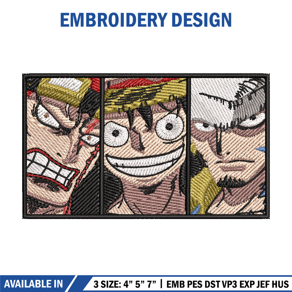 Big 3 priate embroidery design, One piece embroidery, Anime design, Embroidery shirt, Embroidery file,Digital download.jpg