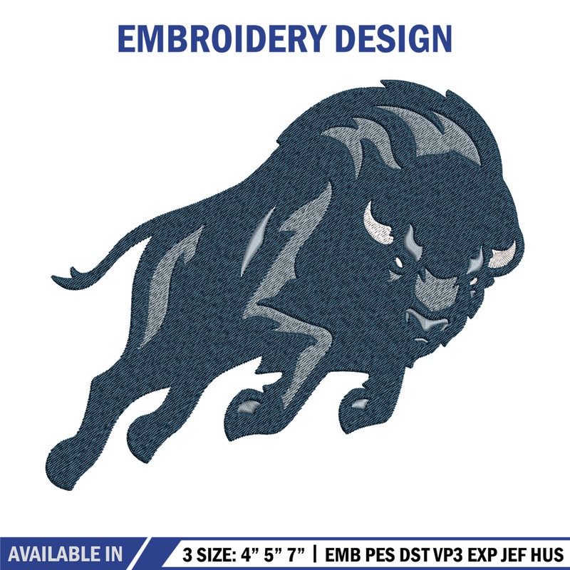 Bison Mascot embroidery design, College embroidery, Sport embroidery, logo sport embroidery, Embroidery design.jpg
