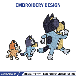 bluey bingo and dad embroidery, bluey embroidery, embroidery file, cartoon design, cartoon shirt, embroidery design