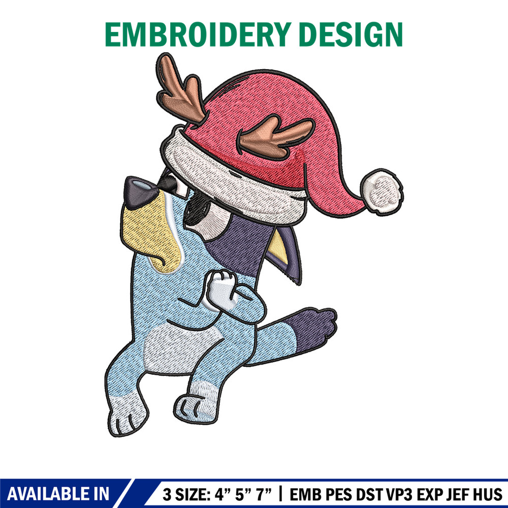 Bluey chrismas Embroidery Design, Bluey Embroidery, Embroidery File, Brand Embroidery, Logo shirt, Digital download.jpg