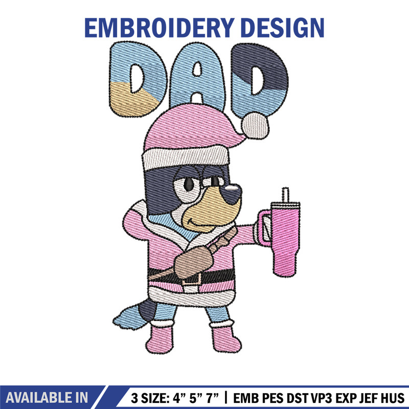 Bluey dad embroidery design, Bluey embroidery, Chrismas design, Embroidery file, Embroidery shirt,Digital download.jpg