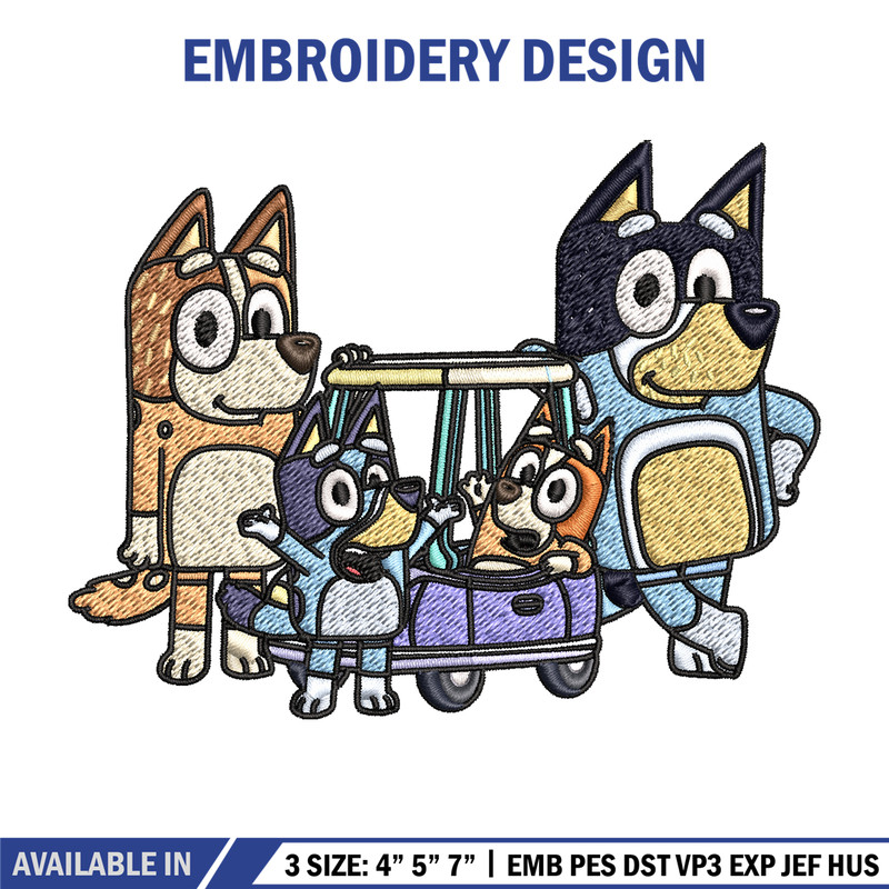 Bluey family embroidery design, Bluey Embroidery, Embroidery File, cartoon design, cartoon shirt, Digital download..jpg