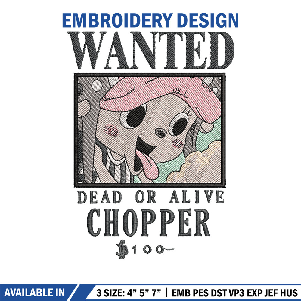 Bounty chopper embroidery design, One piece embroidery, Anime design, Embroidery shirt, Embroidery file,Digital download.jpg
