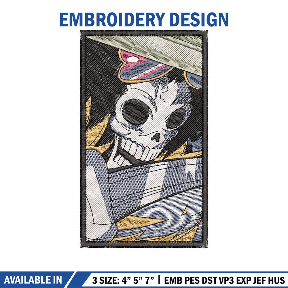 Brook poster breathing embroidery design, One Piece embroidery, logo shirt, anime design, anime shirt, Digital download.jpg