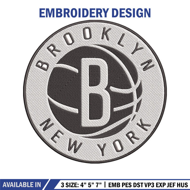 Brooklyn Nets Basketball embroidery design, NBA embroidery,Sport embroidery, Logo sport embroidery, Embroidery design.jpg