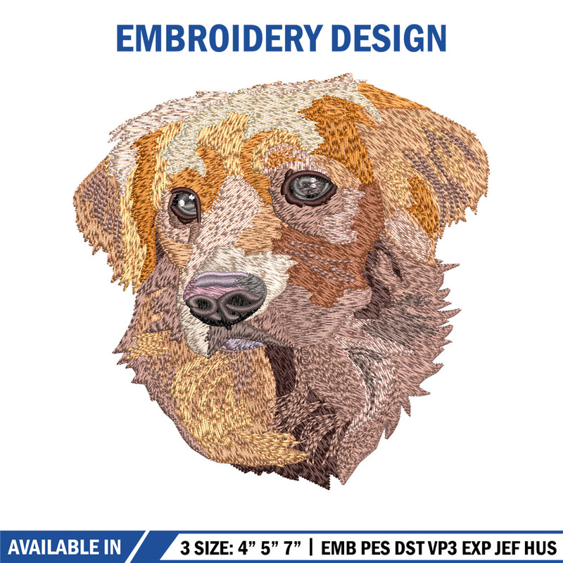 Brown dog embroidery design, brown dog embroidery, animal design, embroidery file, logo shirt, Digital download..jpg