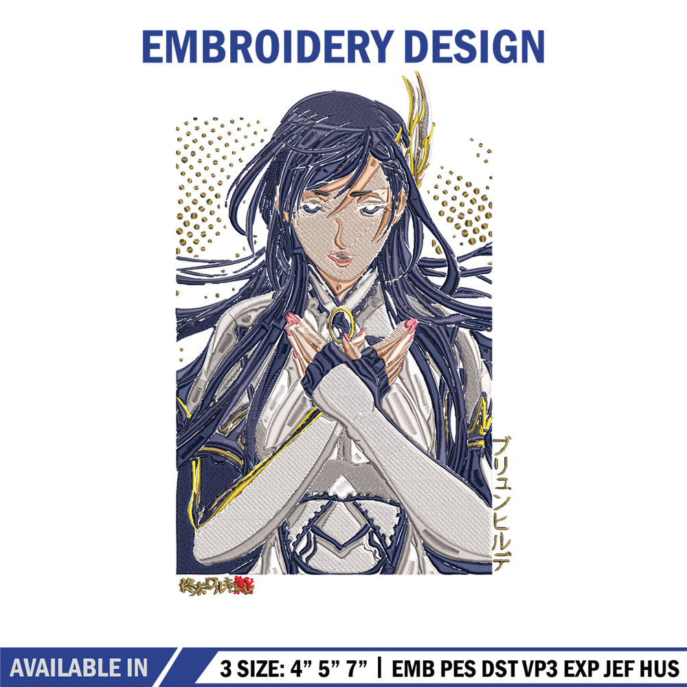 Brunhilde poster Embroidery Design, Ragnarok Embroidery, Embroidery File, Anime Embroidery, Anime shirt,Digital download.jpg