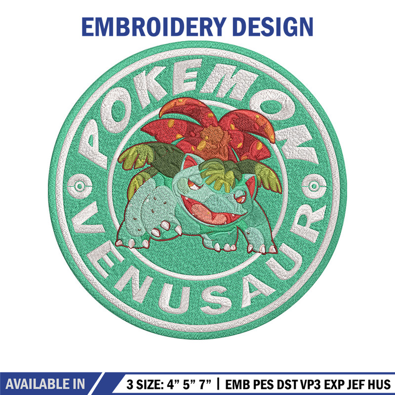 Bulbasaur poster Embroidery Design, Pokemon Embroidery, Embroidery File, Anime Embroidery, Anime shirt, Digital download.jpg