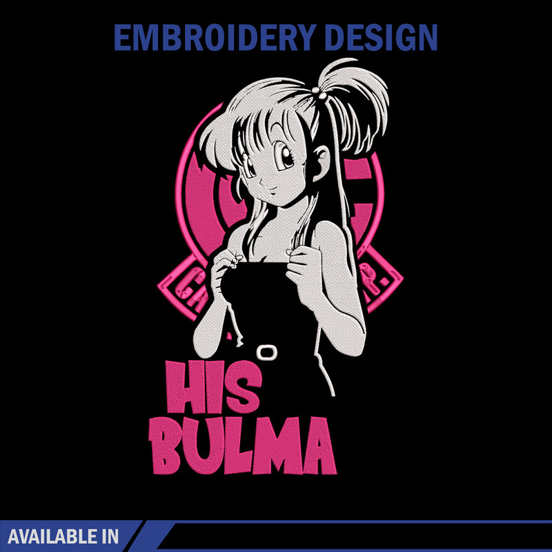 Bulma poster Embroidery Design, Dragonball Embroidery, Embroidery File, Anime Embroidery, Anime shirt, Digital download.jpg