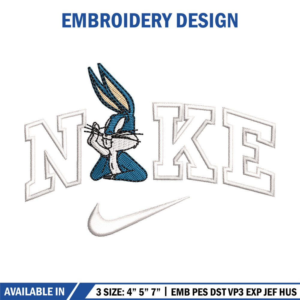 Bunny nike embroidery design, Cartoon embroidery, Embroidery file, Embroidery shirt, Emb design, Digital download.jpg