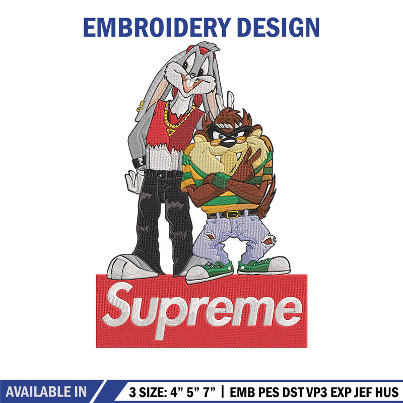 Bunny Taz Embroidery Design, Bunny Taz Embroidery, Embroidery File, Anime Embroidery, Supreme shirt, Digital download.jpg