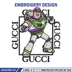 buzz lightyear gucci embroidery design, buzz lightyear embroidery, cartoon design, embroidery file, embroidery design