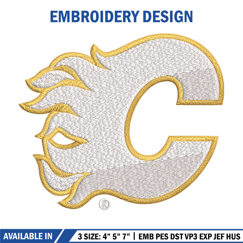 Calgary Flames Embroidery Design, Logo Embroidery, NHL Embroidery, Embroidery File, Logo shirt, Digital download.jpg