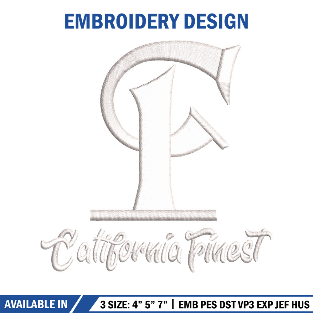 California Finest embroidery design, logo embroidery, logo design, embroidery file, logo shirt, Digital download..jpg