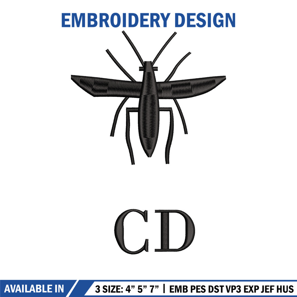 Cd mosquito embroidery design, Logo embroidery, Embroidery file, Embroidery shirt, Emb design, Digital download.jpg