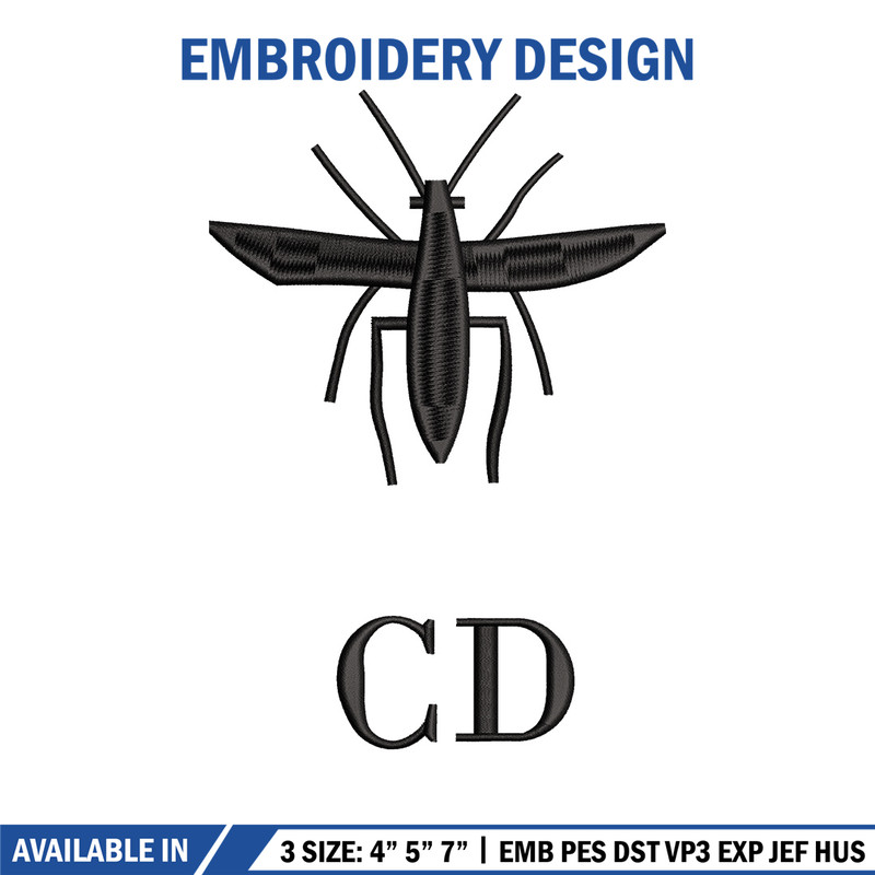 Cd mosquito embroidery design, Logo embroidery, Embroidery file, Embroidery shirt, Emb design, Digital download.jpg