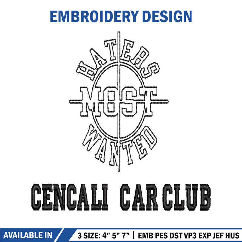 Cencali car club embroidery design, Cencali car club embroidery, logo design, embroidery file, Digital download..jpg