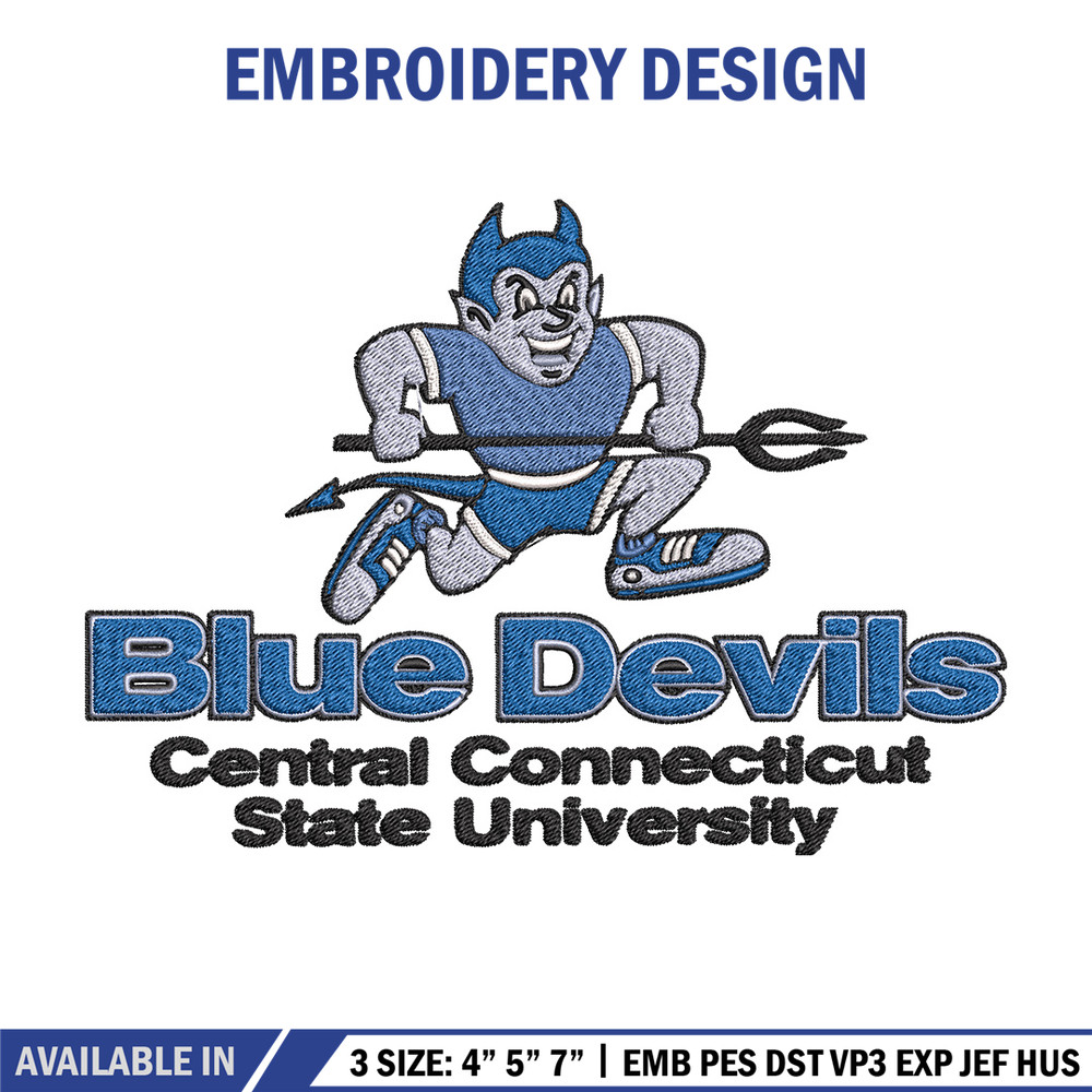 Central Connecticut logo embroidery design, College embroidery,Sport embroidery, logo sport embroidery,Embroidery design.jpg