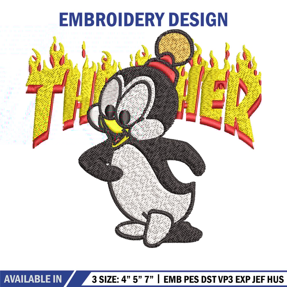 Chilly Willy Thrasher Embroidery design, Chilly Willy Embroidery, cartoon design, Embroidery File, Digital download..jpg