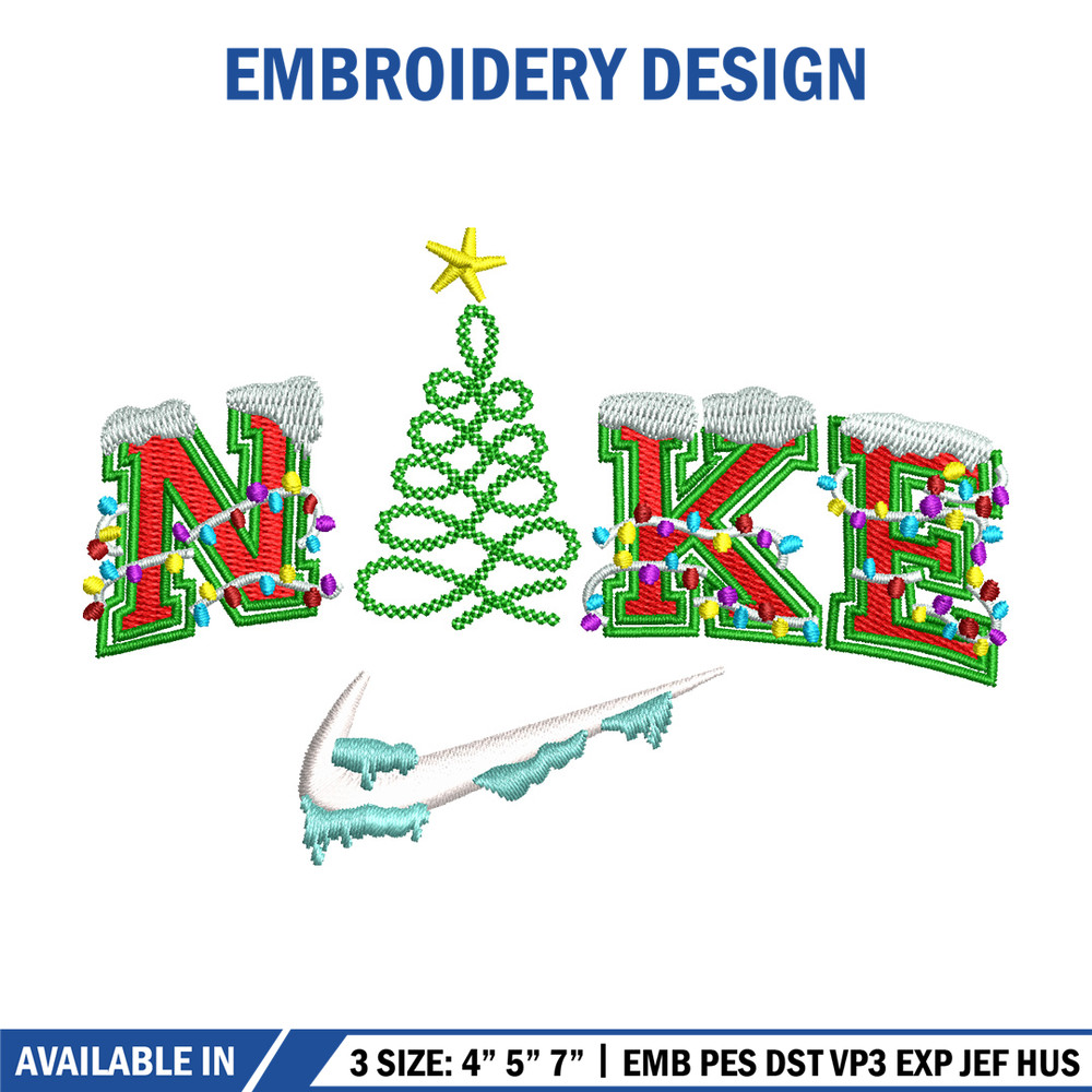 Chrismas nike embroidery design, Chrismas embroidery, Embroidery file, Embroidery shirt, Nike design,Digital download.jpg