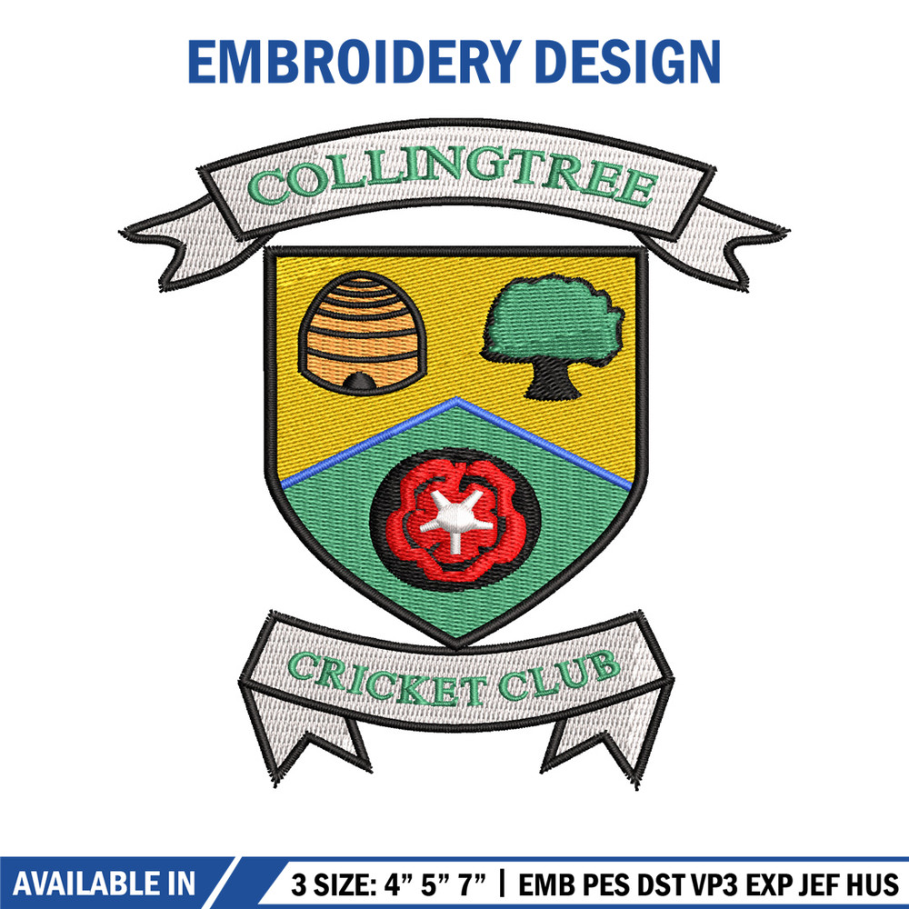Collingtree Cricket embroidery design, Collingtree Cricket embroidery, logo design, embroidery file, Digital download.jpg