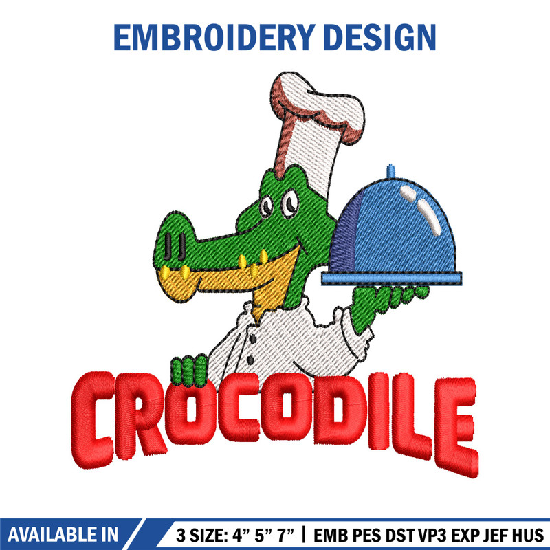 Crocodile chef embroidery design, Crocodile chef embroidery, embroidery file, logo design, logo shirt, Digital download.jpg