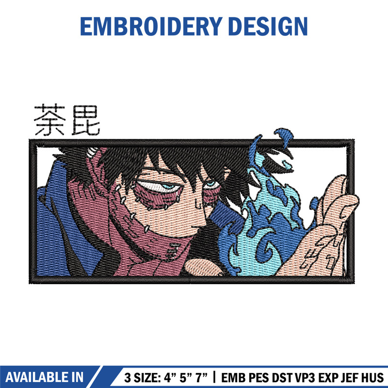 Dabi rectangle embroidery design, Mha embroidery, Anime design, Embroidery shirt, Embroidery file, Digital download.jpg