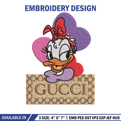 daisy donald duck gucci embroidery design, disney cartoon embroidery, cartoon design, embroidery file, embroidery design