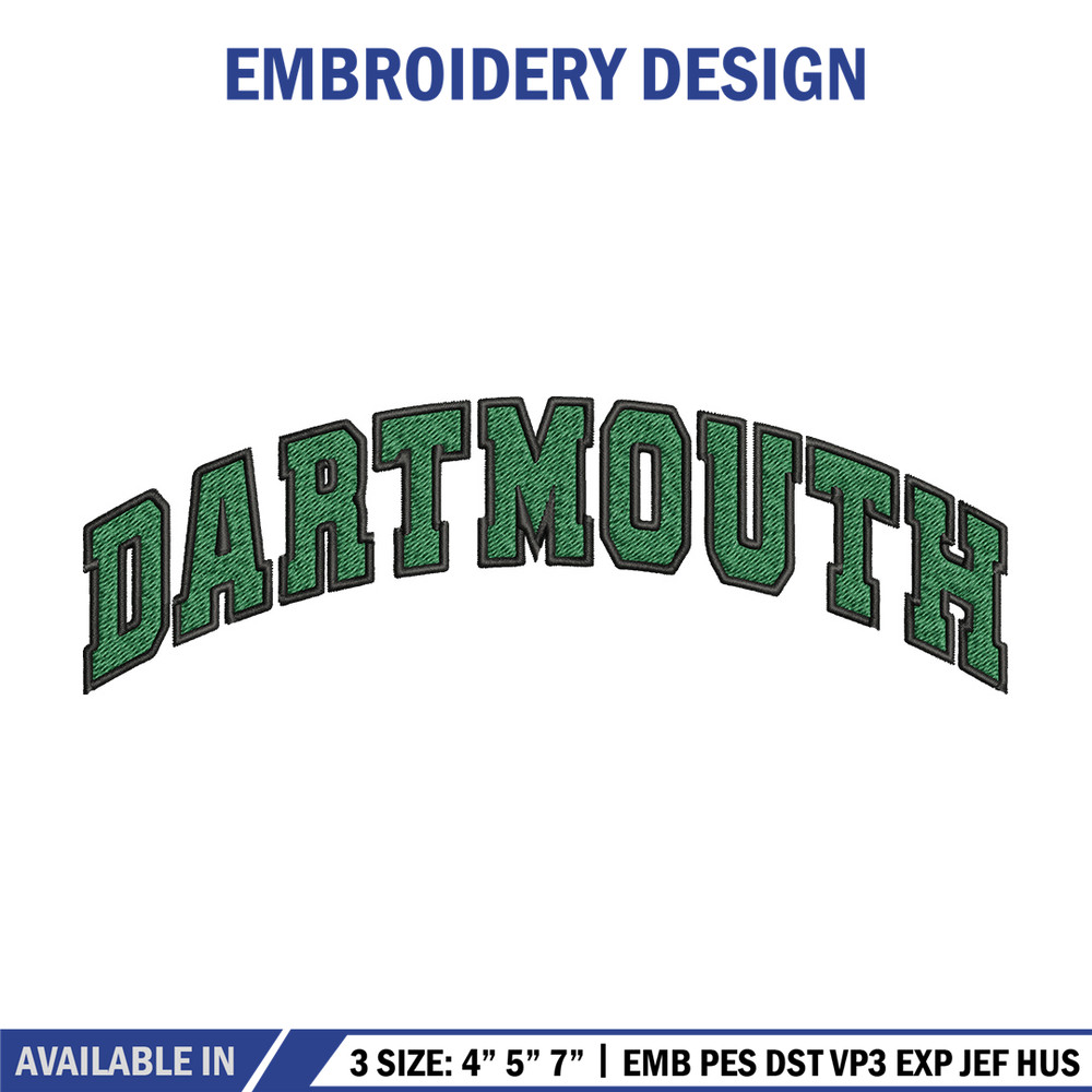 Dartmouth logo embroidery design, Baseball embroidery, Sport embroidery, logo sport embroidery, Embroidery design.jpg