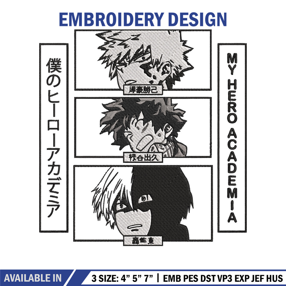 Deku friends Embroidery Design, Mha Embroidery, Embroidery File, Anime Embroidery, Anime shirt, Digital download..jpg