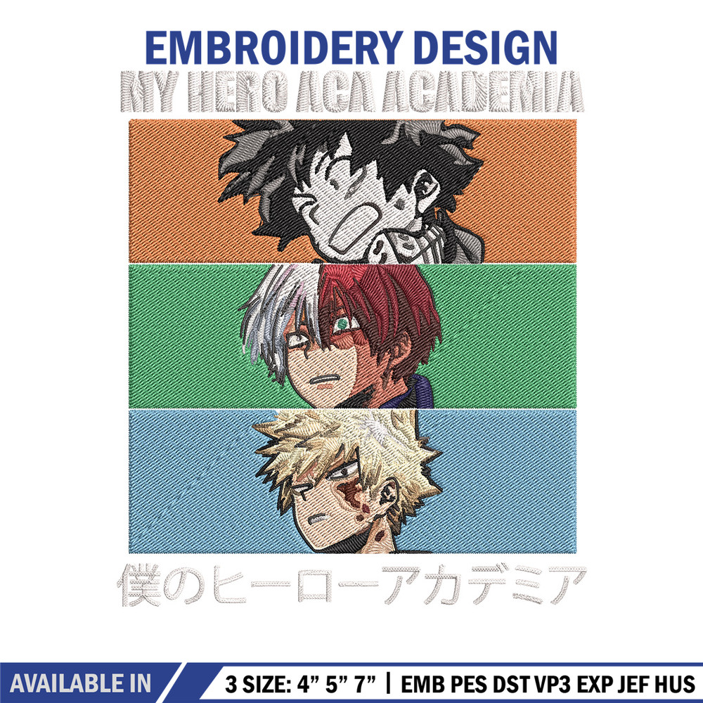 Deku friends Embroidery Design, Mha Embroidery, Embroidery File, Anime Embroidery, Anime shirt, Digital download.jpg