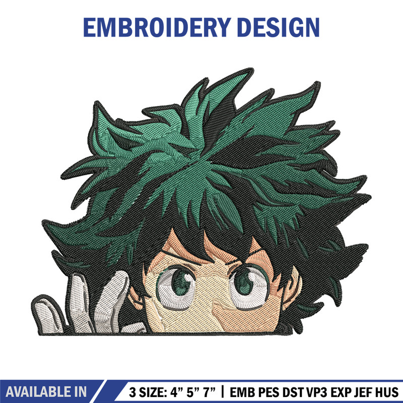 Deku Peek Embroidery Design, Mha Embroidery, Embroidery File, Anime Embroidery, Anime shirt, Digital download.jpg