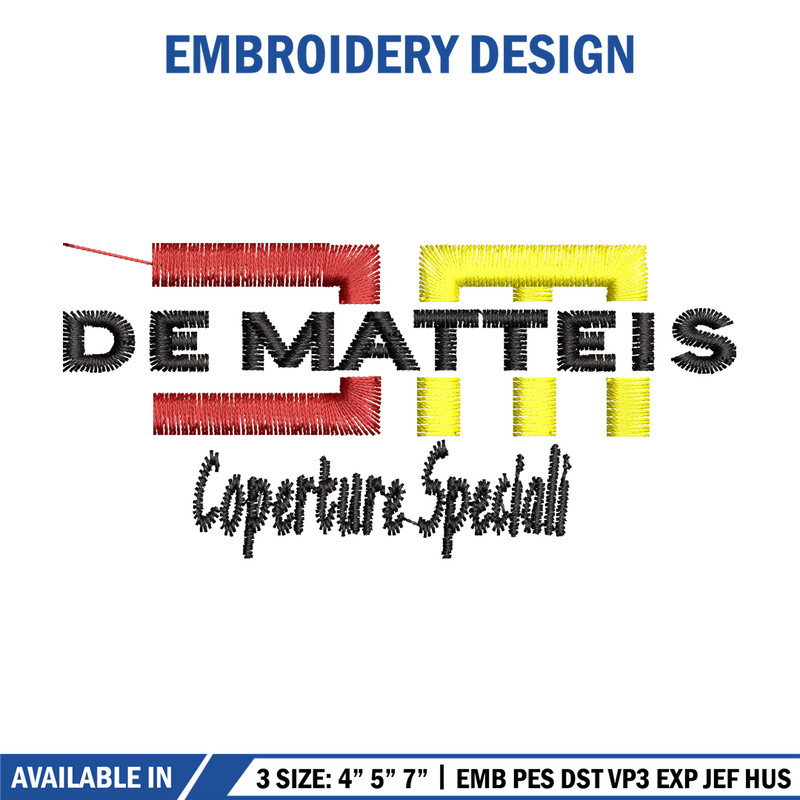 Dematteis logo embroidery design, Dematteis logo embroidery, logo design, Embroidery shirt, logo shirt, Instant download.jpg