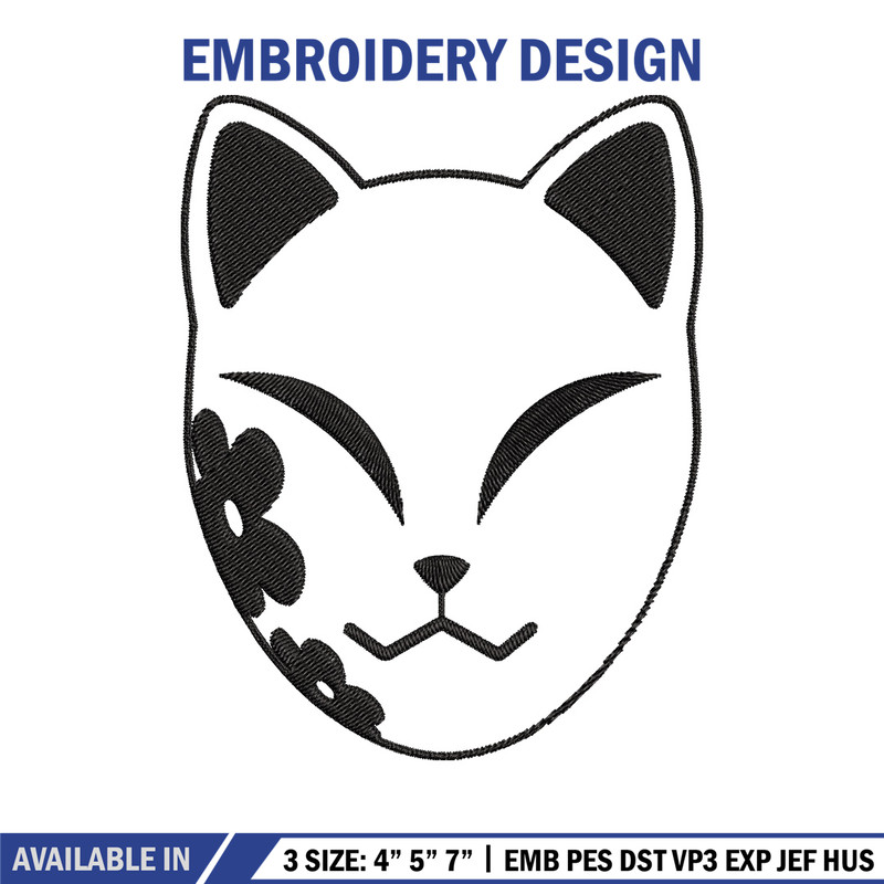 Demon Slayer mask Embroidery Design, Demon slayer Embroidery, Embroidery File, Anime Embroidery, Digital download.jpg