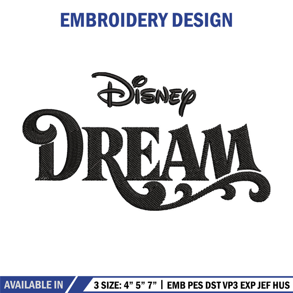 Disney Dream Embroidery Design, Disney logo Embroidery, Embroidery File, Embroidery design, Digital download..jpg