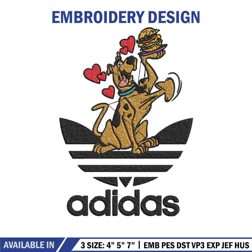 Dog love adidas Embroidery Design, Adidas Embroidery, Embroidery File, Brand Embroidery, Logo shirt, Digital download.jpg