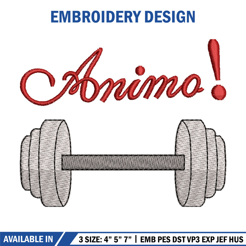Dumbbell Logo embroidery design, logo embroidery, logo design, Embroidery file, logo shirt, Instant download..jpg