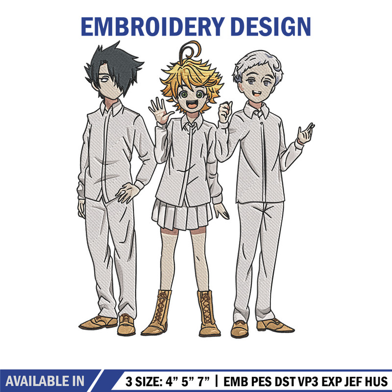 Emma friends Embroidery Design, Oyakusoku Embroidery, Embroidery File, Anime Embroidery, Anime shirt, Digital download.jpg