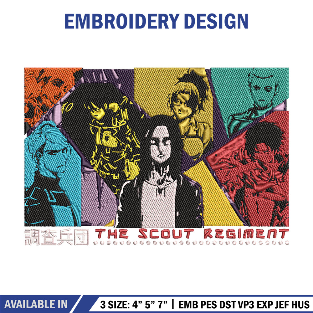 Eren friends Embroidery Design, Aot Embroidery, Embroidery File, Anime Embroidery, Anime shirt, Digital download.jpg