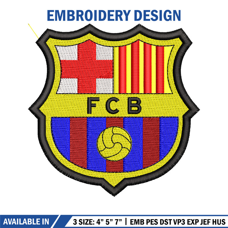 Fc Barcelona logo embroidery design, logo embroidery, logo design, Embroidery shirt, football shirt, Instant download.jpg